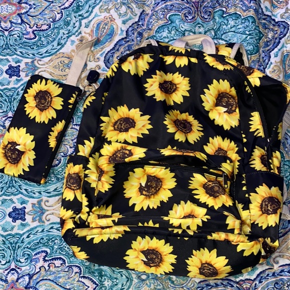 Other Sunflower Backpack And Baggy Black Background And Yellow